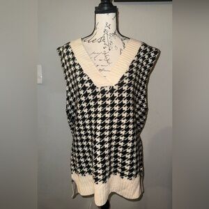 Oversized V Neck Knit Sweater Vest